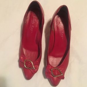 Vintage 1980's Red Pumps with Bow